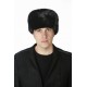 Black mink fur hat Russian style